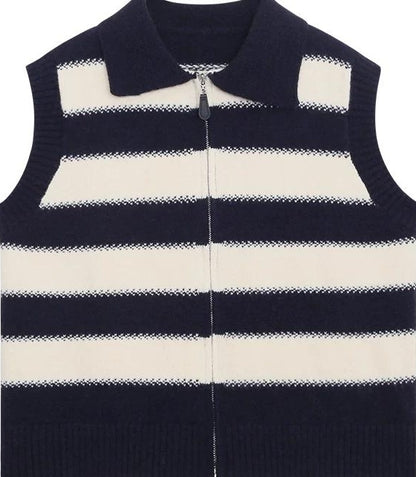 スプリング カラーブロック ニット ベスト