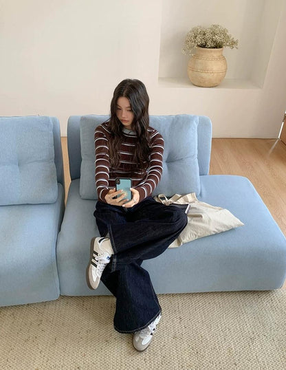 アーバンストライプニットトップ