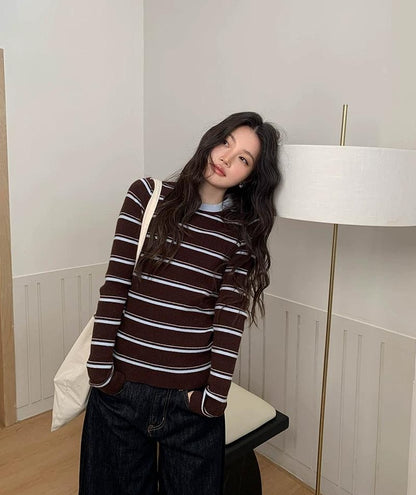 アーバンストライプニットトップ