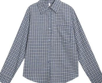 シックなチェックシャツブラウス