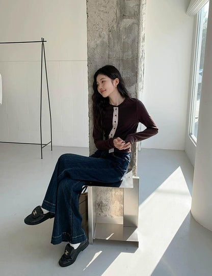 エレガントクラッシュストライプTシャツ