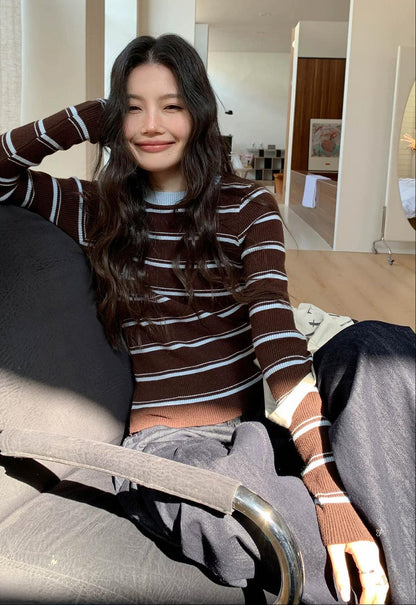 アーバンストライプニットトップ