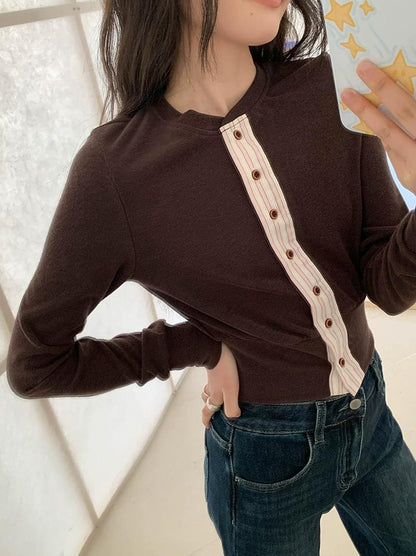 エレガントクラッシュストライプTシャツ