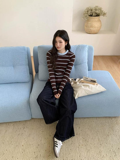 アーバンストライプニットトップ